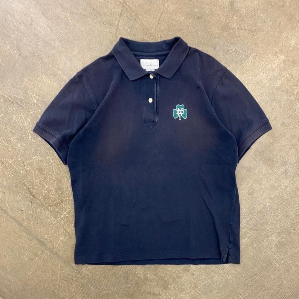 Vintage Y2K Notre Dame Fighting Irish Clover Womens‎ Cutter & Buck Polo Shirt L